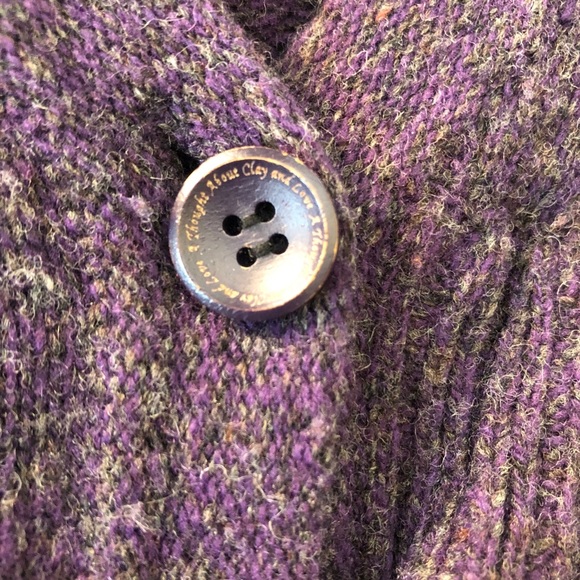 Anthropologie Moth Purple Ruffle Tiered Cardigan S - Picture 3 of 4